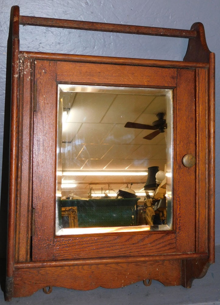 Antique Oak Medicine Cabinet (1 of 3)