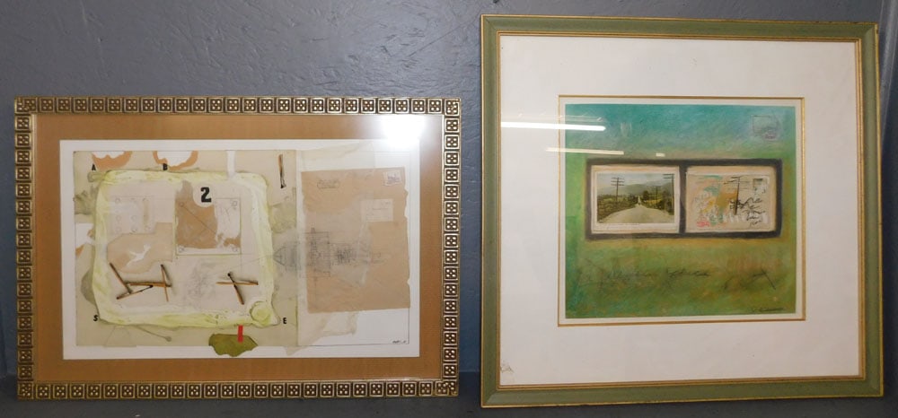 2 Framed Art Collages, Signed by Artist (1 of 5)