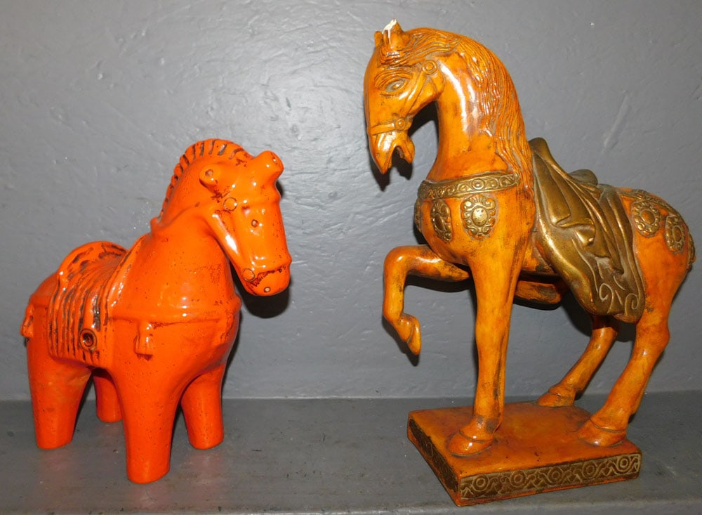 2 Painted Ceramic Horse Figures (1 of 6)