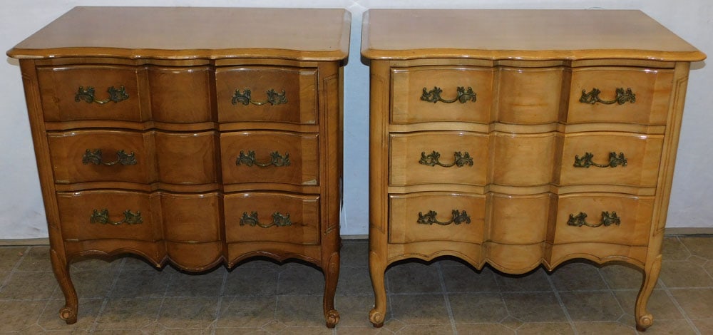 Pair of Cherry French Provincial 3 Drawer Night Stands (1 of 4)