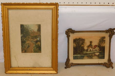 2 Framed Prints, (1 Wallace Nutting): 2 Framed Prints, (1 Wallace Nutting). Up to: 12 1/2" x 16 1/2" ALL DESCRIPTIONS AND ANY CONDITION STATEMENT GIVEN BY LANGSTON AUCTION GALLERY ARE STRICTLY OPINIONS AND LANGSTON'S SHALL HAVE NO RESPONS