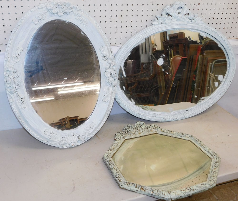 Lot of 3 Antique Painted Frame Mirrors (1 of 7)