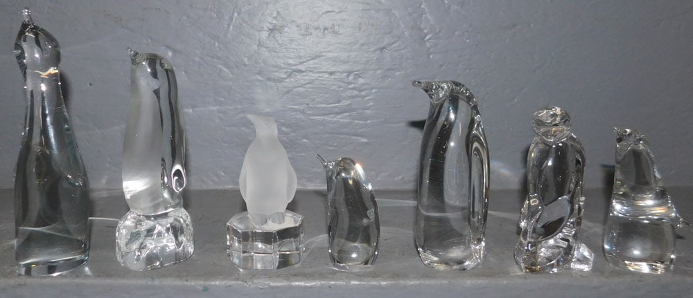 Lot of Glass Penguin Figurines, (Goebel, Val St. Lambert, & Daum) (1 of 4)