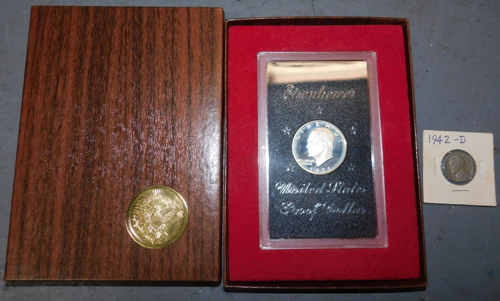 1971 Eisenhower Proof Dollar & 1942-D Jefferson Nickel (1 of 3)