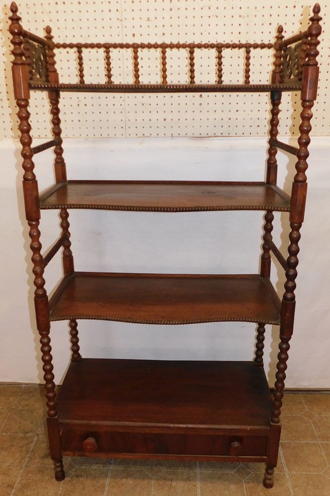 Victorian Walnut One Drawer Shelf (1 of 6)