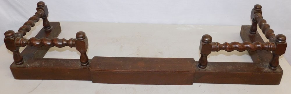 Antique Walnut Barley Twist Fire Guard (1 of 5)