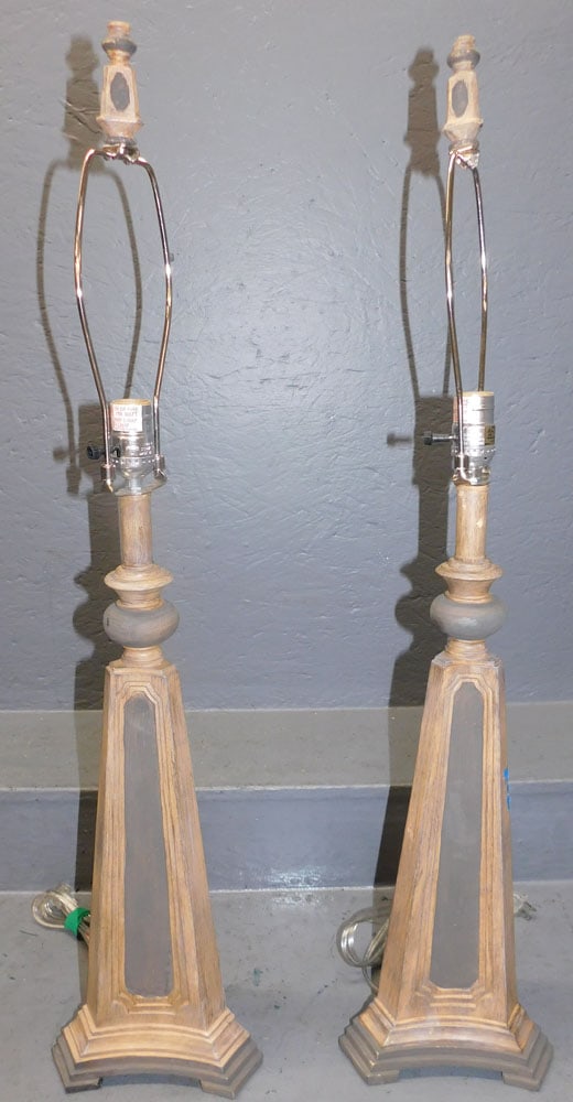 Pair Painted Resin Decorative Lamps (1 of 2)