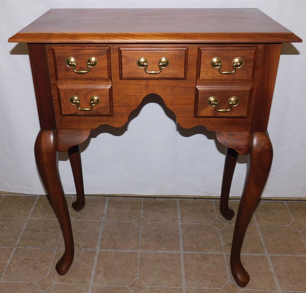 Walnut Queen Ann Style Low Boy (1 of 5)