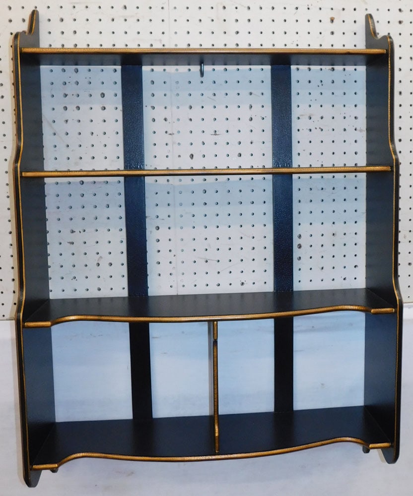 Black Lacquered Paint Decorated Wall Shelf (1 of 7)