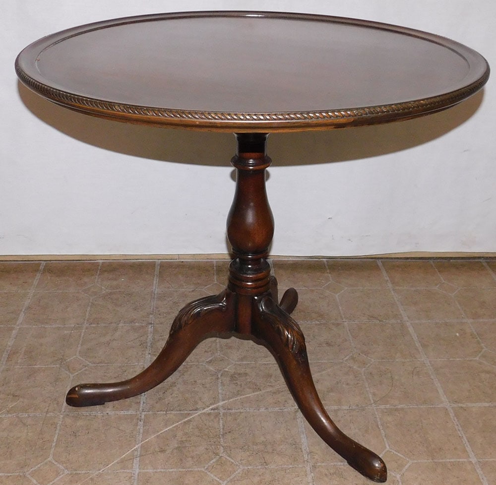 Mahogany Carved Dish Top Tea Table By Brandt (1 of 4)