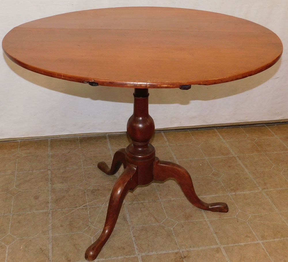19th C Cherry Tilt Top Table (1 of 4)