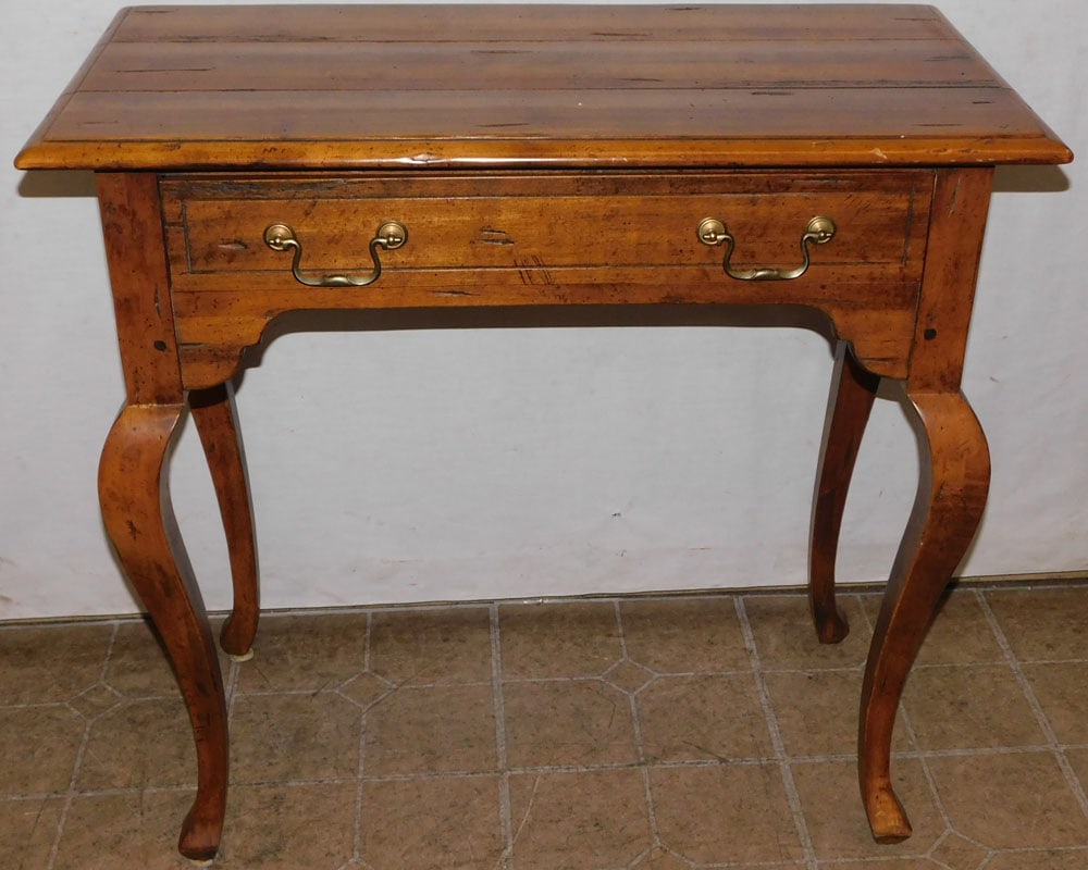 Country French Style Cherry One Drawer Console By Ethan Allen (1 of 7)
