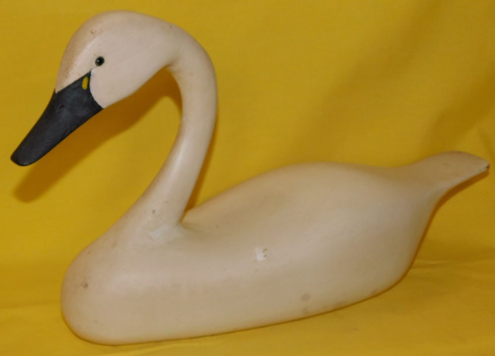 Painted Wood Swan Decoy Signed L.E 94 (1 of 3)