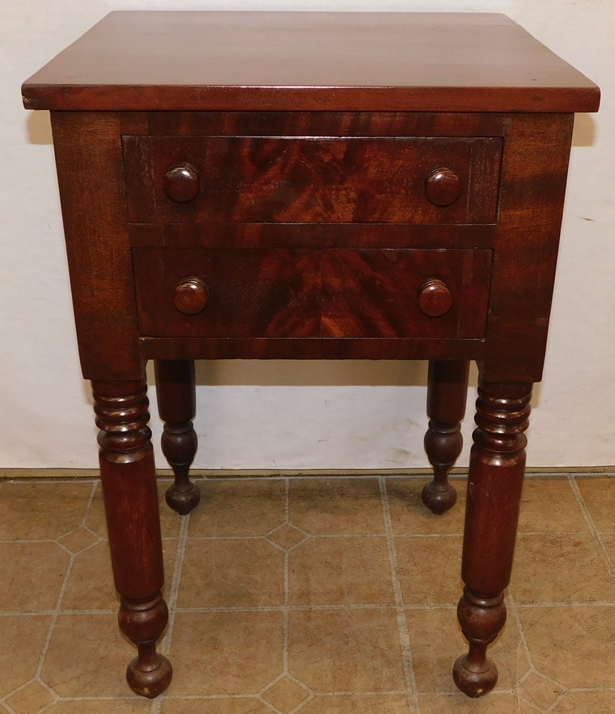 19th Century Cherry 2 Drawer Night Stand (1 of 5)