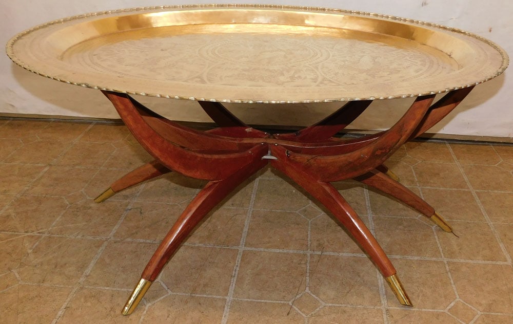 Oriental Brass Tray Top Tea Table (1 of 9)