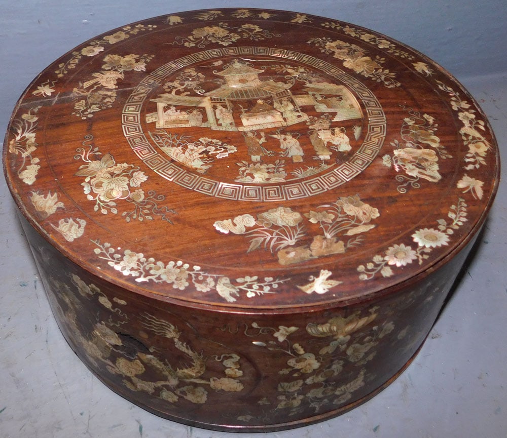 Antique Rosewood & Mother of Pearl Oriental Box (1 of 5)