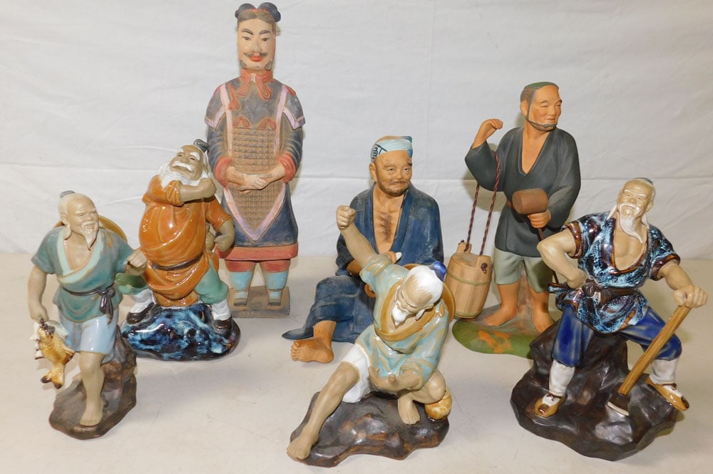Lot of Oriental Pottery Figurines (1 of 4)