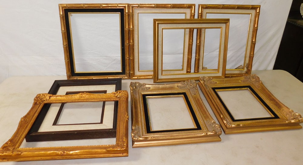 Lot of Frames: Lot of Frames. "ALL DESCRIPTIONS AND ANY CONDITION STATEMENT GIVEN BY LANGSTON AUCTION GALLERY ARE STRICTLY OPINIONS AND LANGSTON'S SHALL HAVE NO RESPONSIBILITY FOR ERRORS OR OMISSIONS. THE ABSENCE OF