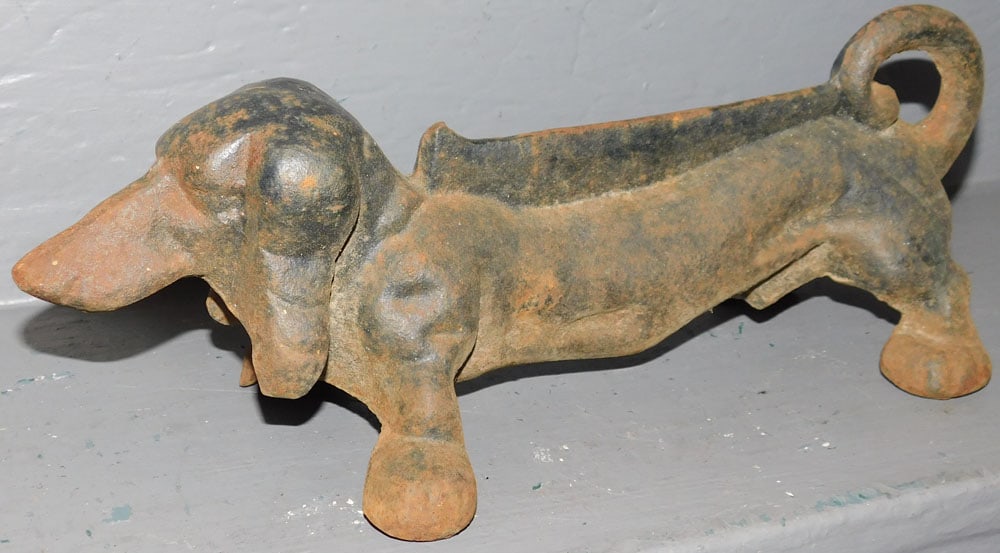 Antique Painted Dachshund Boot Scraper (1 of 2)