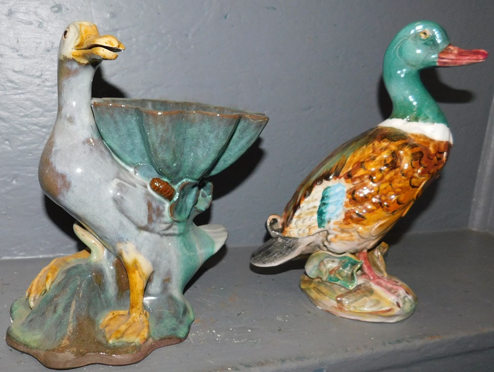 Two Painted Ceramic Duck Items (1 of 3)