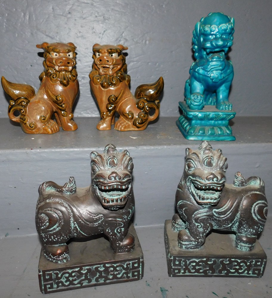 Lot Oriental Porcelain Foo Dogs (1 of 4)