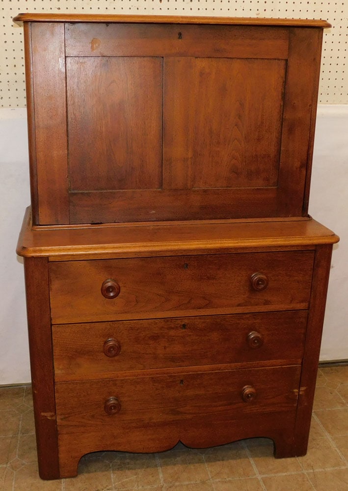 Victorian Walnut Drop Front Secretary (1 of 6)