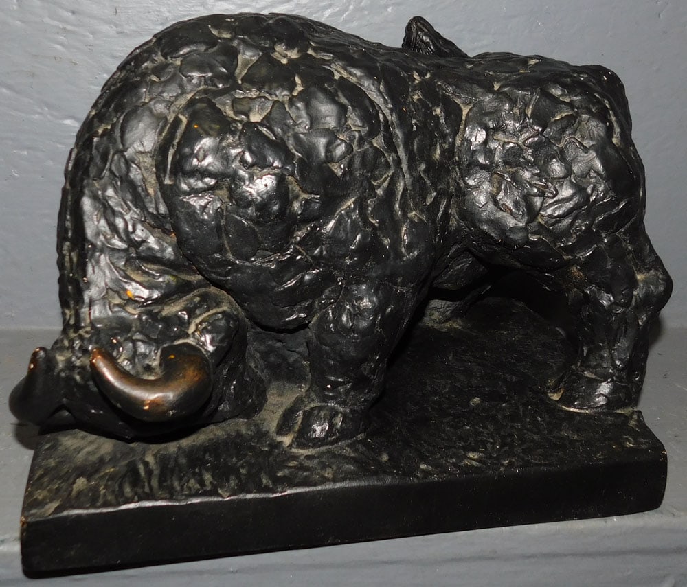 Painted Ceramic Bull Sculpture (1 of 3)