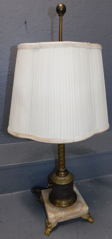 Antique Brass Marble Base Lamp (1 of 3)