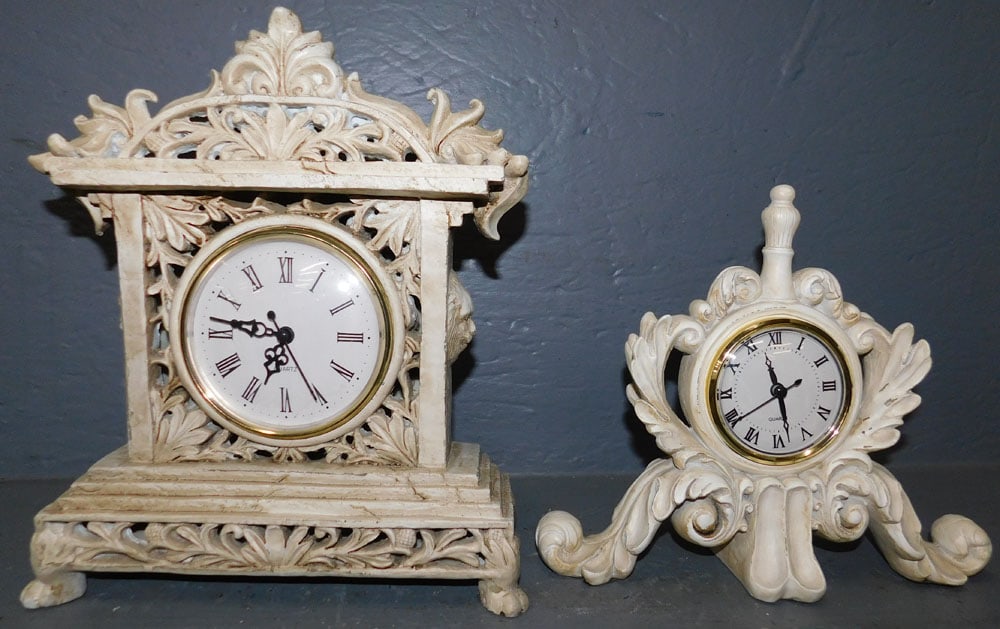 Two Painted Decorative Shelf Clocks (1 of 5)