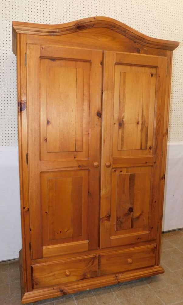 Pine Two Door One Drawer Wardrobe (1 of 6)