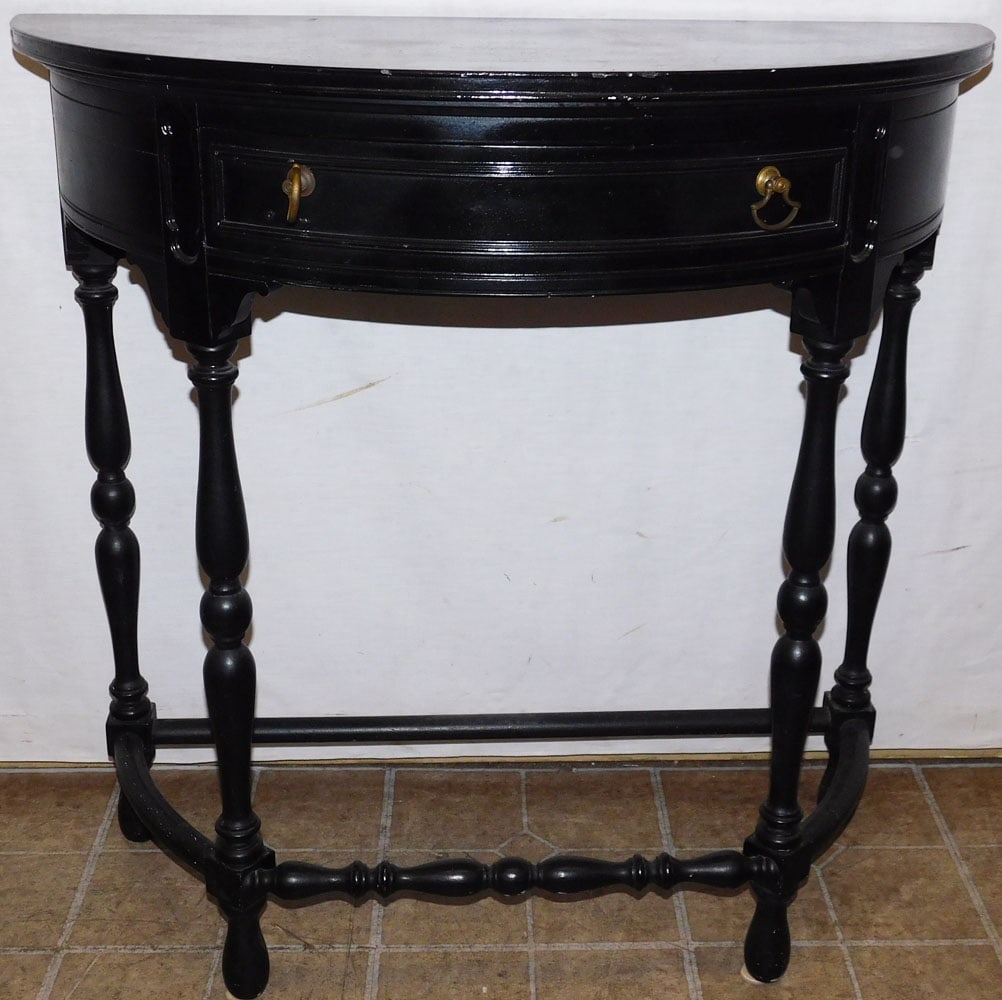 Painted Demilune One Drawer Console (1 of 4)