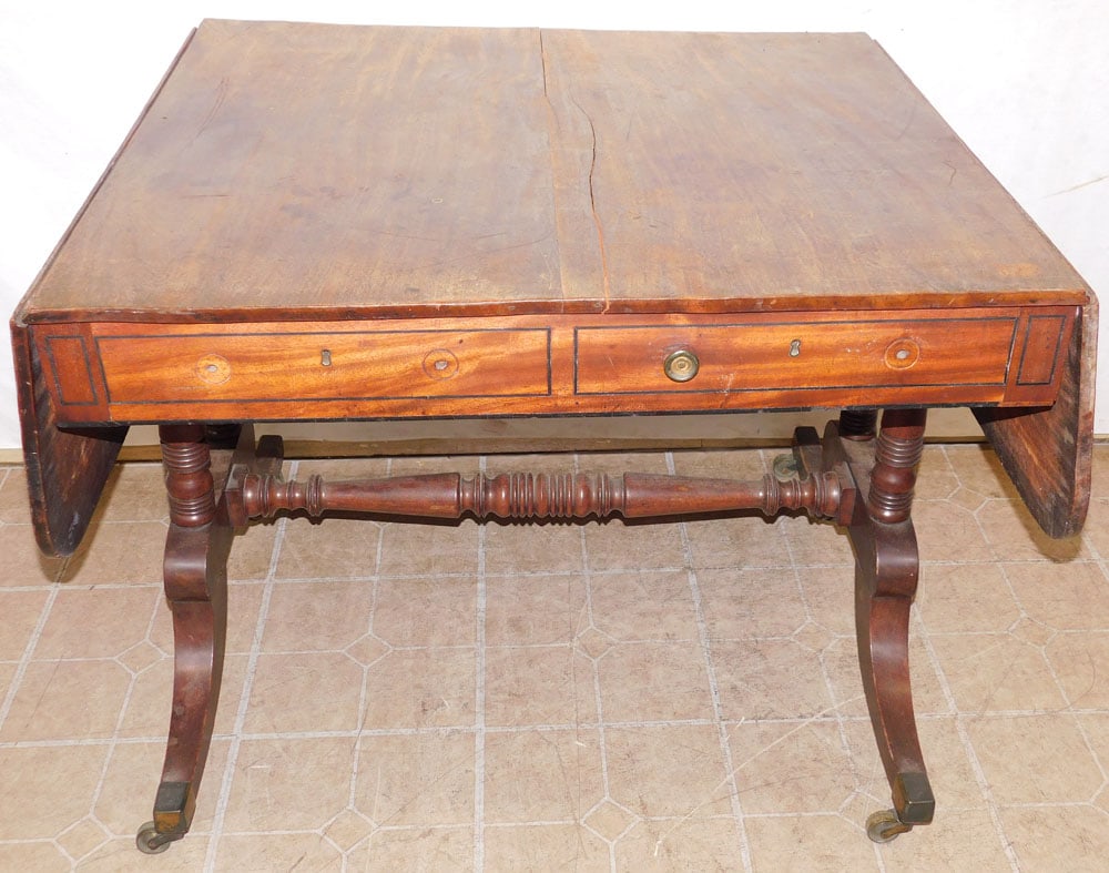 19th C Mahogany Drop Leaf Table (1 of 7)