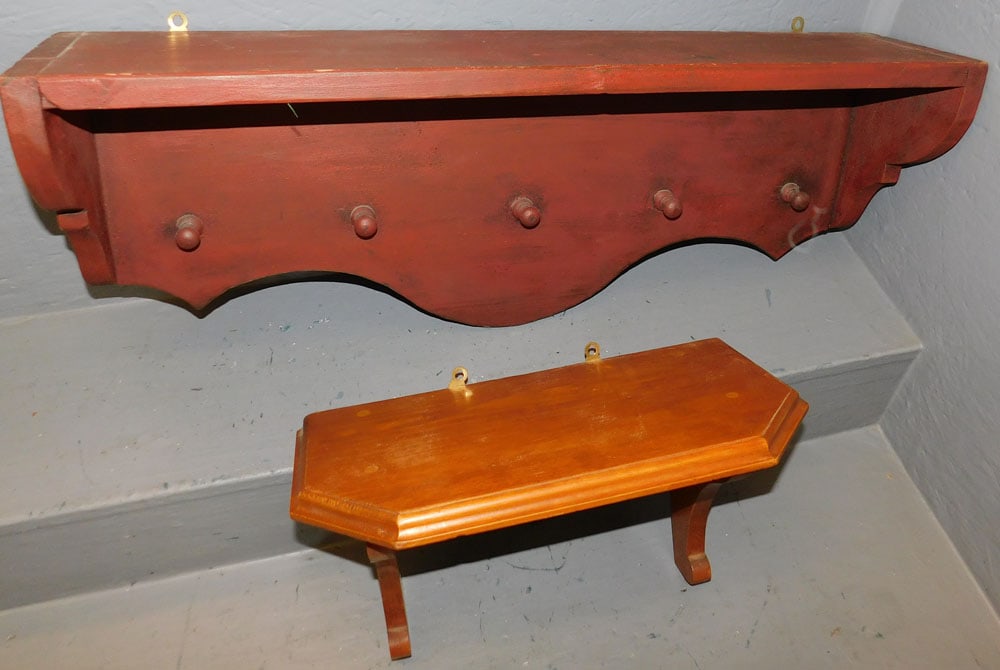 One Pine Shelf & One Pine Coat Rack (1 of 3)