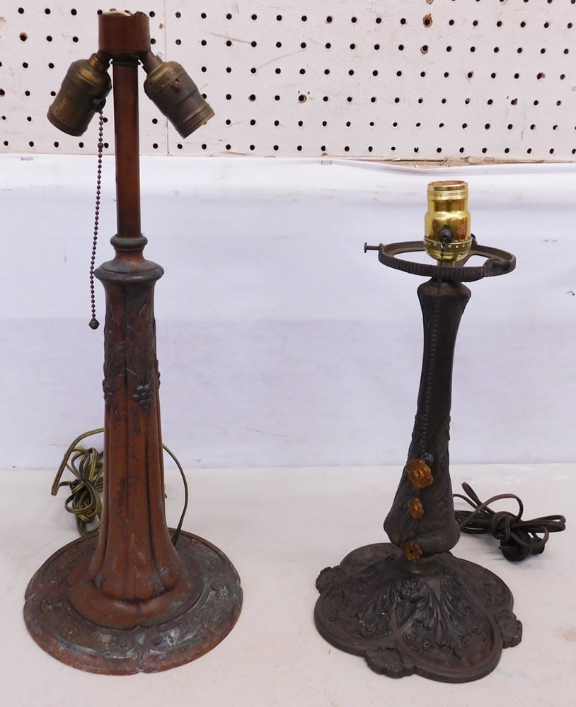 Two Antique Metal Lamp Bases (1 of 3)
