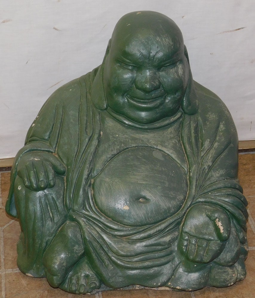 Painted Concrete Buddha Yard Ornament (1 of 5)