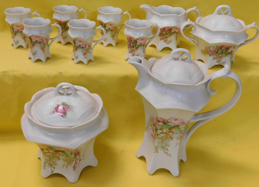 Victorian Hand Painted Porcelain Tea Set (1 of 4)