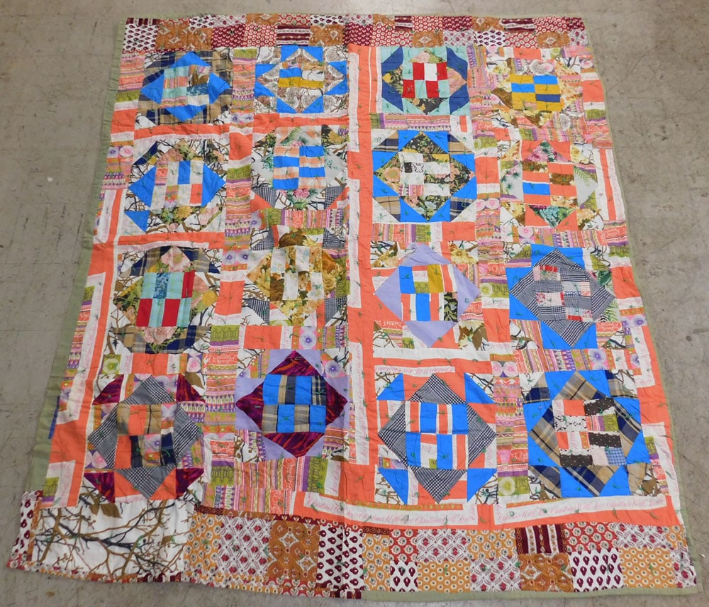 Hand Made Quilt: Hand Made Quilt. "ALL DESCRIPTIONS AND ANY CONDITION STATEMENT GIVEN BY LANGSTON AUCTION GALLERY ARE STRICTLY OPINIONS AND LANGSTON'S SHALL HAVE NO RESPONSIBILITY FOR ERRORS OR OMISSIONS. THE ABSENCE 