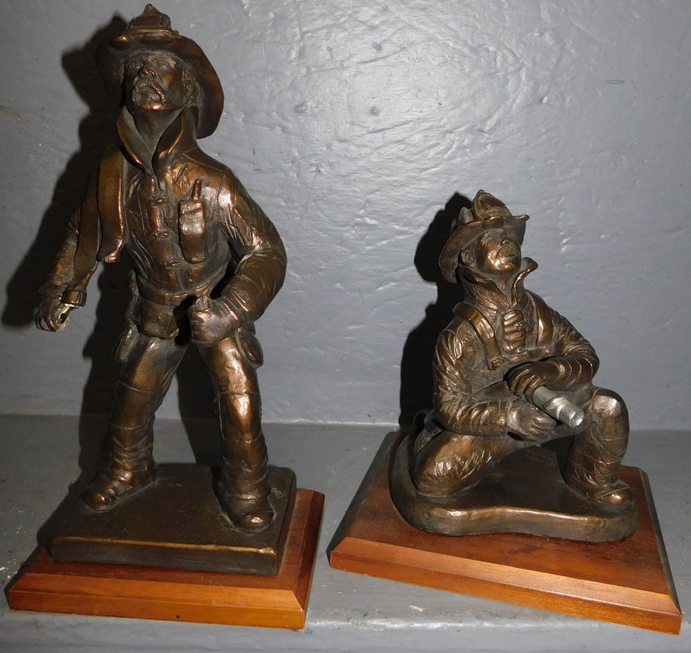 Two Painted Resin Figures Of Fire Fighters - Eddie Ferro (1 of 6)