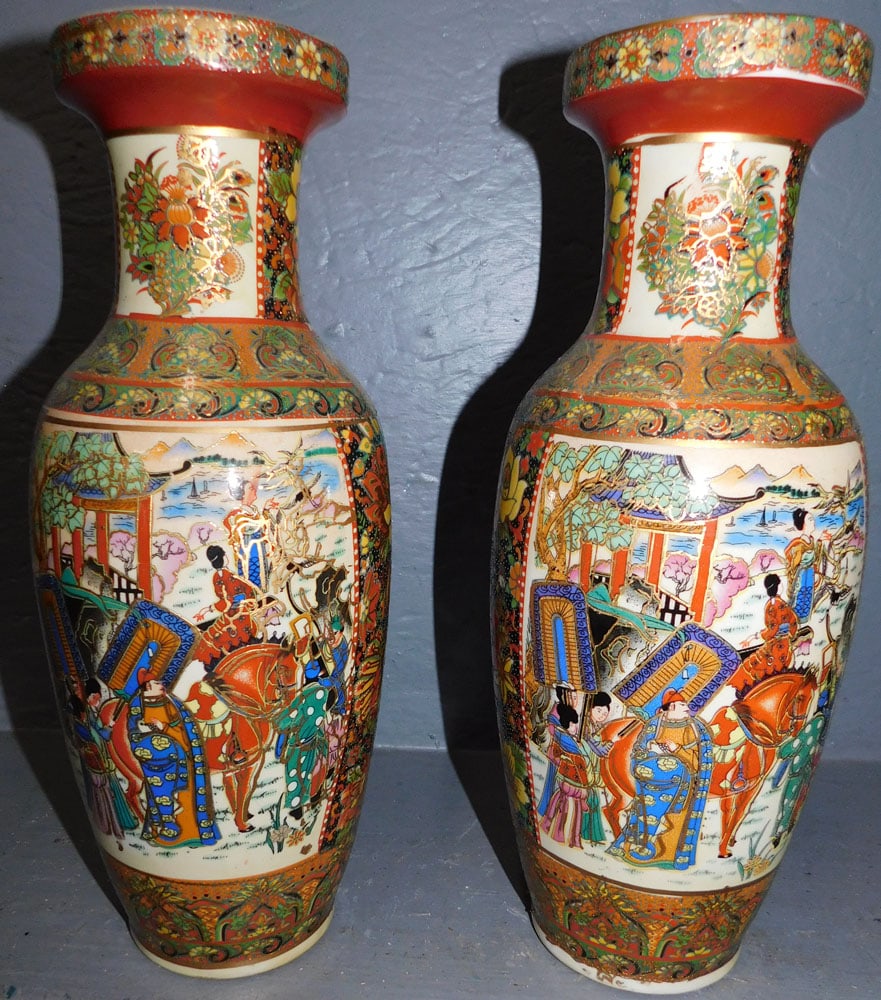 Pair Oriental Porcelain Vases (1 of 4)