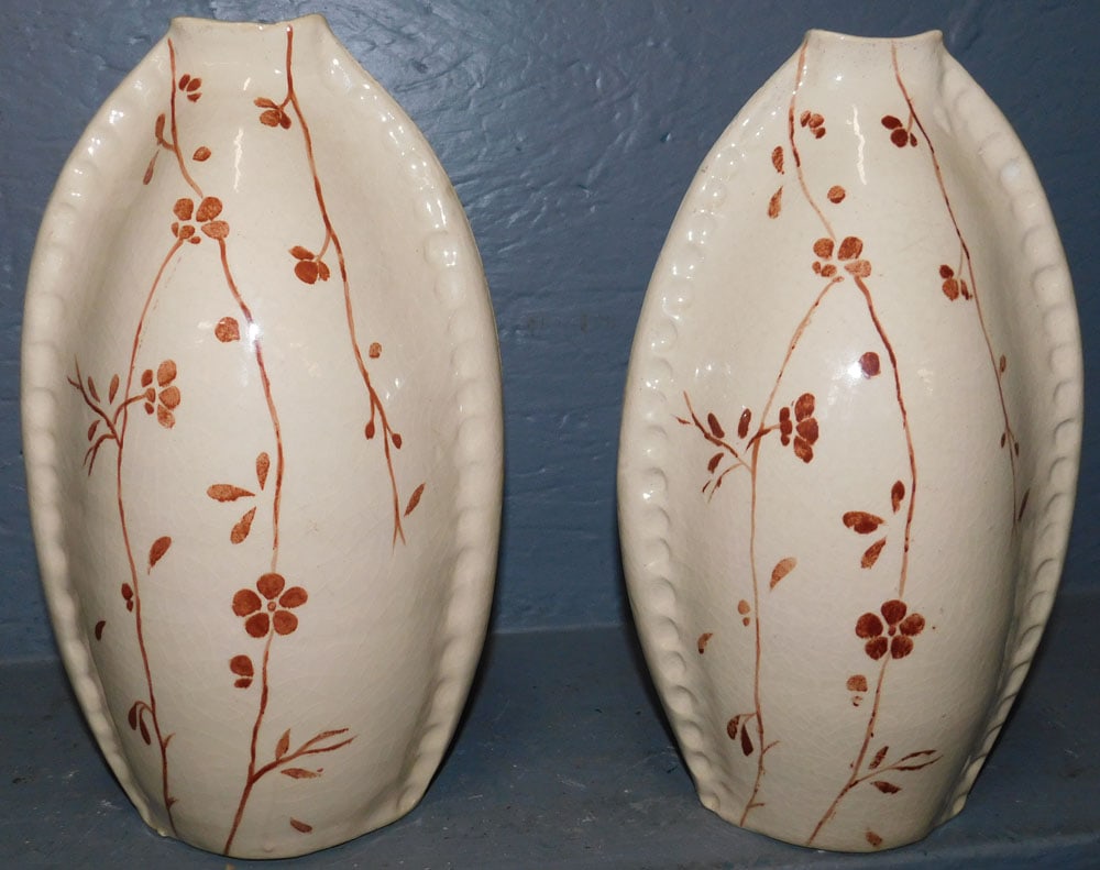 Pair Painted Porcelain Vases (1 of 4)