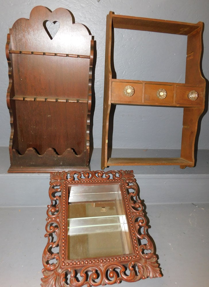 Cherry Spoon Rack & Two Shelves (1 of 4)