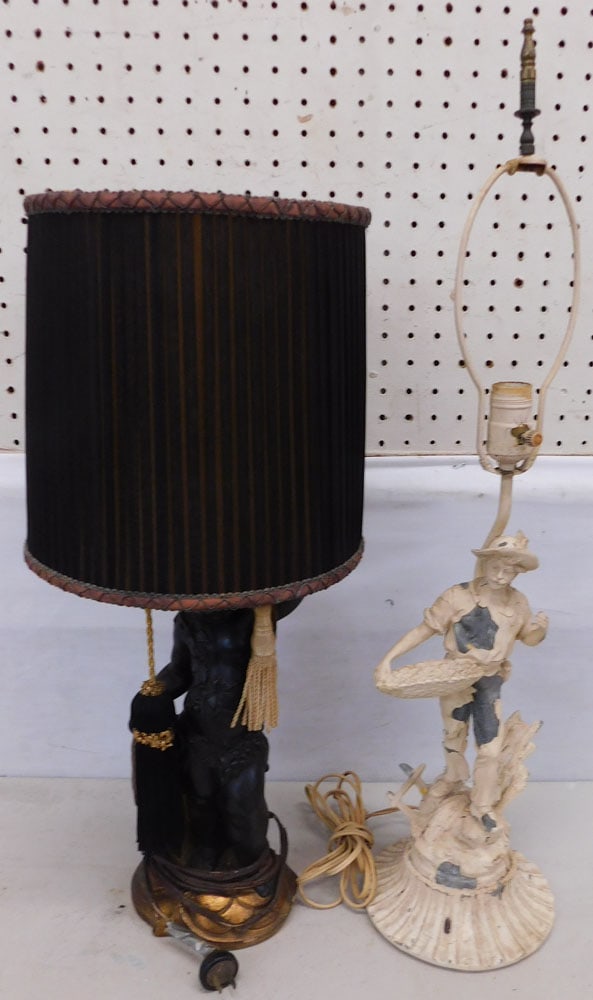 Cupid Lamp & Painted Spelter Figural Lamp (1 of 5)