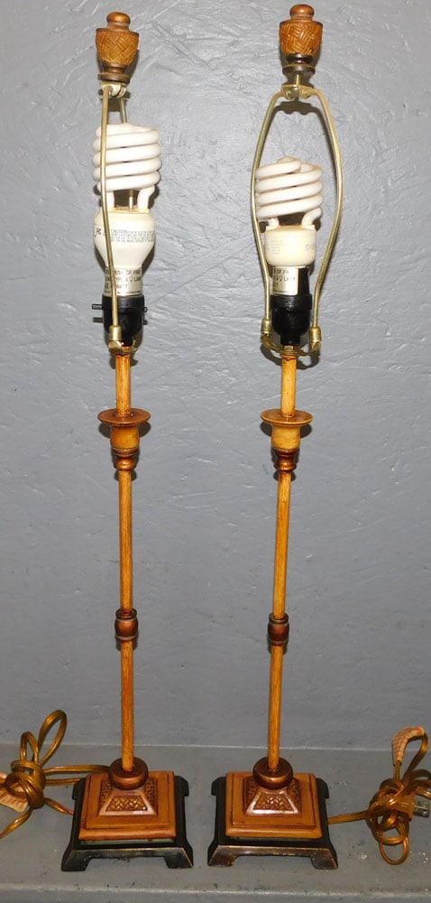 Pair Painted Decorative Lamps (1 of 4)