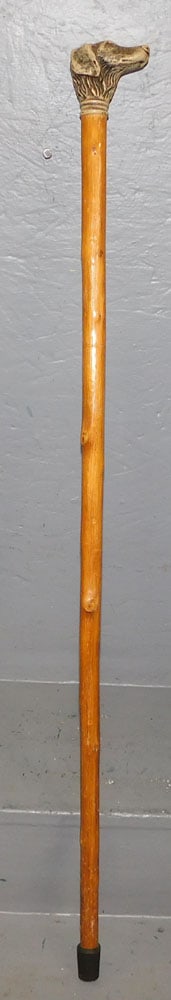 Wooding Walking Stick With Dog Head Handle (1 of 5)