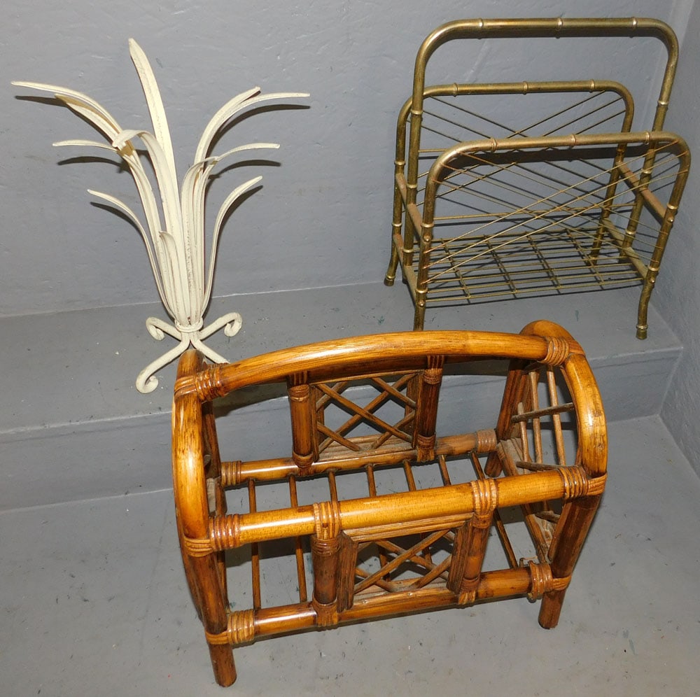 Rattan Magazine Stand - Metal Magazine Stand - Metal Stand (1 of 2)