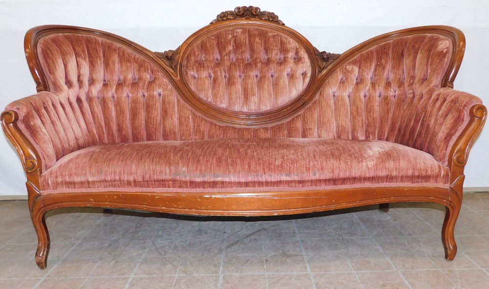 Victorian Style Mahogany Carved Sofa (1 of 5)