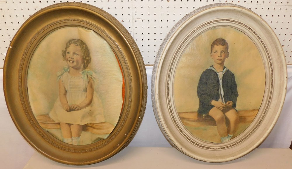 Two Oval Framed Photos: Two Oval Framed Photos. 22" X 26" "ALL DESCRIPTIONS AND ANY CONDITION STATEMENT GIVEN BY LANGSTON AUCTION GALLERY ARE STRICTLY OPINIONS AND LANGSTON'S SHALL HAVE NO RESPONSIBILITY FOR ERRORS OR OMISSI