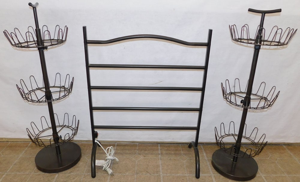 Two Metal Shoe Stands & Heated Towel Rack (1 of 3)
