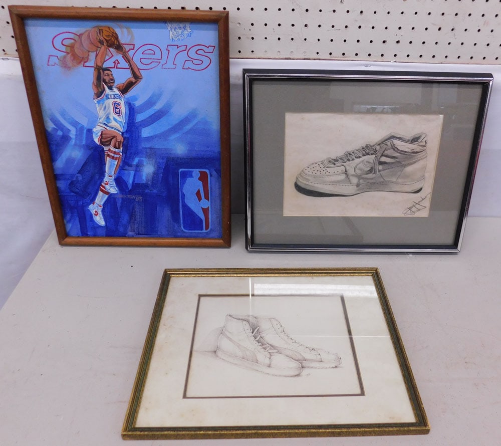 Framed Oil On Canvas - Two Framed Drawings (1 of 6)