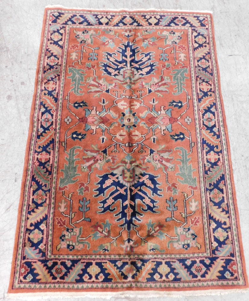 4' 0" X 6' 1" Hand Made Rug: 4' 0" X 6' 1" Hand Made Rug. "ALL DESCRIPTIONS AND ANY CONDITION STATEMENT GIVEN BY LANGSTON AUCTION GALLERY ARE STRICTLY OPINIONS AND LANGSTON'S SHALL HAVE NO RESPONSIBILITY FOR ERRORS OR OMISSIONS.